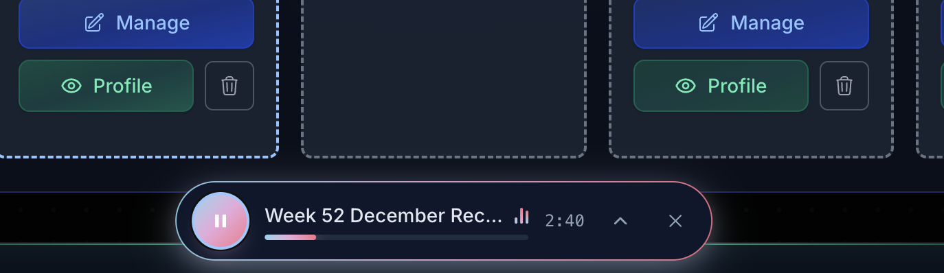 Persistent Podcast Player